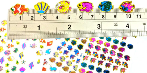 Fish007 - 6 Sheets of Fish Scrapbook Stickers, Small Reflective Fish Stickers for Kids - 4 X 5.25"/sheet (Clownfish,