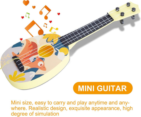 YOLOPLUS+ Kids Toy Ukulele, 17 Inch 4 Steel Strings, Musical Toy for Preschool Children, Early Educational Gift