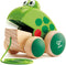 Frog Pull-Along by Hape | Wooden Frog Fly Eating Pull Toddler Toy, 4.6 x 3.3 x 3.8 inches, Green