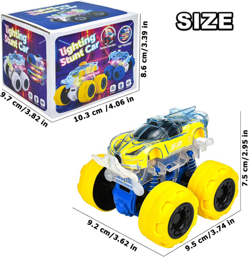TQBYNJ 3 4 5 Monster Truck Toy - Toy Truck with Flashing LED -Toys for Year Old BoysLight-Up Cars for Toddlers