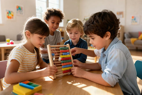 MAGIKON Counting 10 (8-Inch) Wooden Number Frame, Rows Abacus for Learning Math