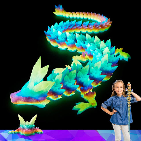 30 inch Large 3D Printed Dragon Glow in the Dark,3D Dragons Figurine