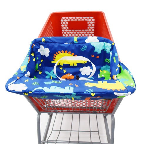 Portable Shopping Cart Cover - High Chair and Grocery Cart Covers for Babies, Kids, Infants & Toddlers (Simple Dinosaur)