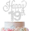 LINGTEER Happy 19th Birthday Silver Rhinestone Cake Topper, Cheers to 19th Birthday Party Decorations
