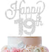LINGTEER Happy 19th Birthday Silver Rhinestone Cake Topper, Cheers to 19th Birthday Party Decorations