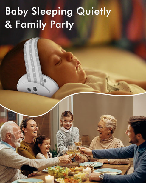 25dB 0-36 Baby Ear Muffs Noise Protection, Noise Cancelling Headphones for Infants Toddlers Months Airplane Travel