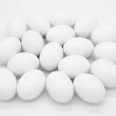 18 Pcs Easter Egg, White Wooden Eggs, Life Size Plain Decorating Eggs for Kids Easter DIY Paint Your Own Egg Decor