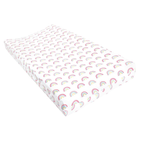Hudson Baby Unisex Baby Changing Pad Cover, Modern Rainbow, One Size