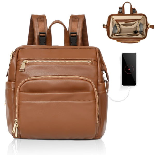 Omanmoli Small Diaper Bag Mini Diaper Bag Backpack Leather Diaper Bag With