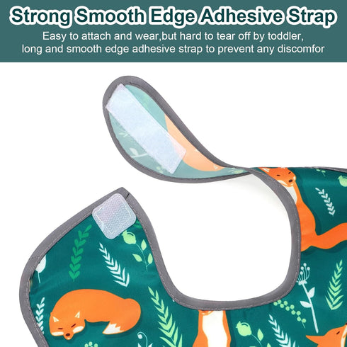 Accmor Waterproof Baby Feeding Bibs - Mess Proof Apron Smock for Toddlers