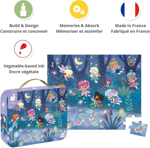 Janod 36 Piece Fairies and Water Lilies Jigsaw Puzzle - Ages 4+ - J02664