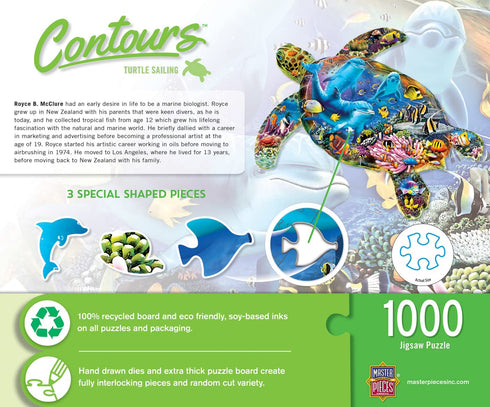 MasterPieces 1000 Piece Jigsaw Puzzle - Turtle Sailing, 25.55"x 20.42"