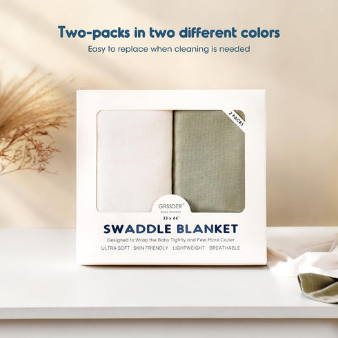 2 Pack 33 44 Cozy GRSSDER Newborn Swaddle Blanket, Ultra Soft Stretchy Jersey Knit Extra Large Size x Receiving