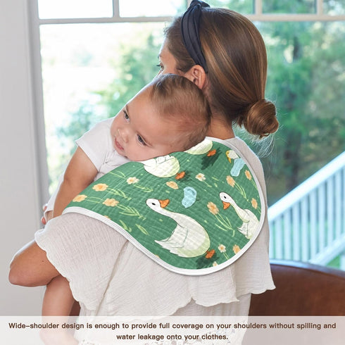 Bulletgxll Set 4, Cartoon Ducks Unisex Baby Burp Cloths of Soft Absorbent Organic Cotton Muslin Burping Cloths