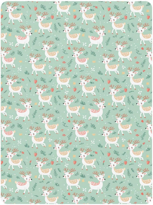 miaozhen 1 Pack 52x28 Cotton Baby Crib Sheets Soft Funny Cute Deer Toddler Mattresses for Nursery Decor cuna para ni?o