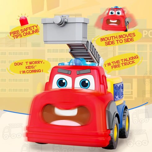 18+ Months/1-3 FS Interactive Talking Fire Truck Toy - Bump & Go Toddler Toy for Years, Realistic Sirens/Lights