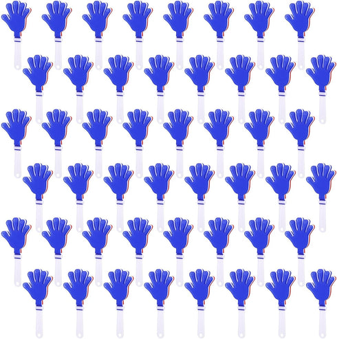 ZCYSRLQIN 48 Pcs Red/White/Blue Hand Clappers 7.5 Inch Noise Makers Plastic Clapping Hands