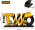 Haooryx Construction Truck Two Letter Sign | Wooden Table Centerpiece for Boys 2nd Birthday Party Decorations