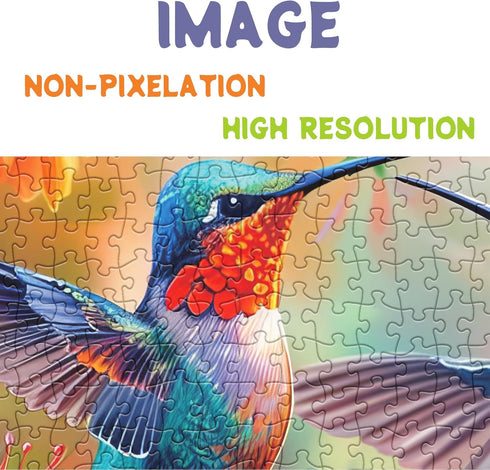 Bird Hummingbird Flower 1000 Piece Puzzles for Adults, Colorful Spring Plant Floral Jigsaw