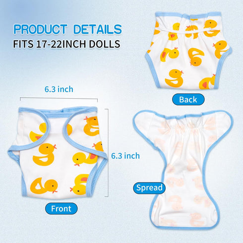 9pcs Set Backpack 17-22 Inch PEDOLLTREE Reborn Baby Dolls Clothes Accessories Yellow Duck with Diaper for Reborn Doll