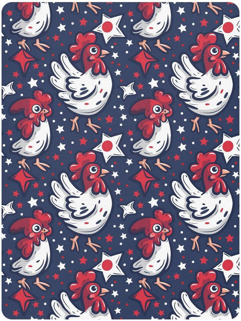 KICPOAY 4th 52x28 of July Independence Day Chicken Toddler Bed Crib Sheets Baby Crib Sheets Cover for Soft Mini Crib