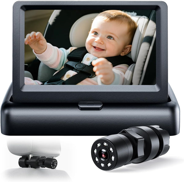 Itomoro 1080P HD Baby Car Camera with Unique Adjustable Mount, Rear-Facing Infant Monitor