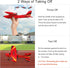 HAWK'S WORK 2 Channel RC Airplane, Ready to Fly 2.4GHz Remote Control Glider for Kids & Beginners (Red)