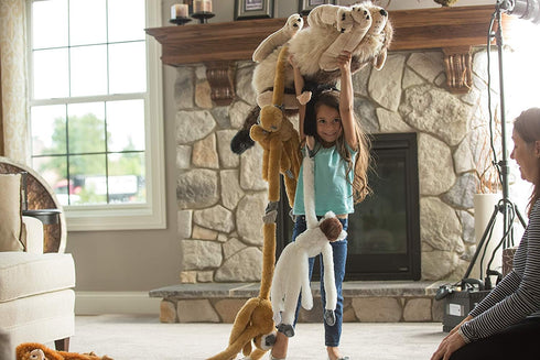 Wild Republic Marmoset Monkey Plush Toy, 22" Hanging Stuffed Animal, Kids Gifts