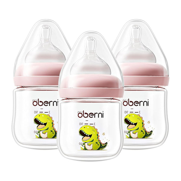 Oberni Baby Bottles with Size S Slow Flow Breast-Like Soft Teat for