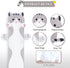 Yeqivo Girlfriend(110cm/43.3inch) Soft Cat Plush Pillow, Grey Long Cat Stuffed Animals Soft Long Kitten Plushies Kawaii