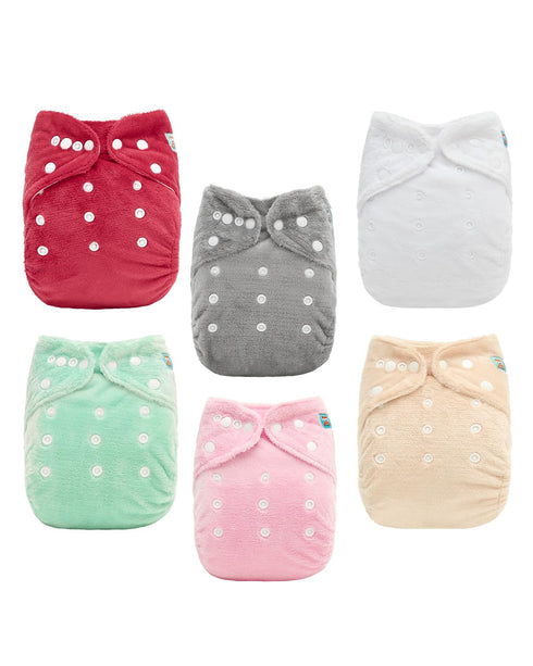 ALVABABY 6 Pack Baby Cloth Diapers Warm for Autumn and Winter with