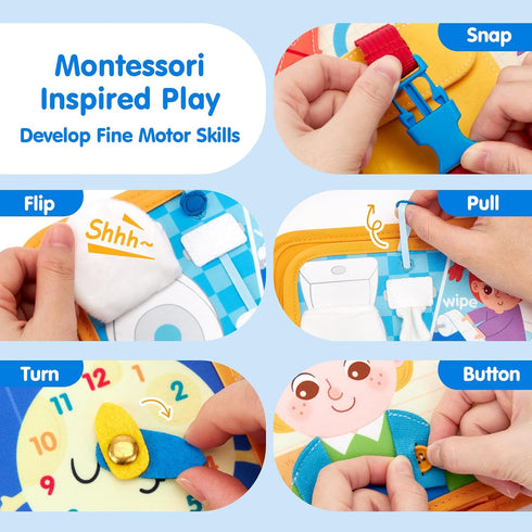 1-4, 2 2-4 hahaland Busy Book Preschool Learning Activities - First Day of School Gifts Activity Books for Toddlers