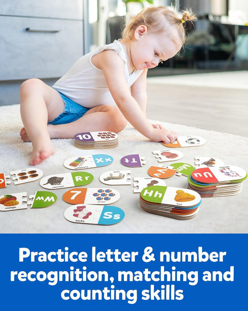 36pcs 3 4 5 Coogam Learning Alphabet Matching Game, Self-Correcting Sight Words Letter Number Cards, Fine Motor