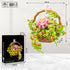 Set, (691 SATHIBI Flower Bouquet Building Flowers Basket Bonsai Plants with Light, Botanical Collection Wall Decor