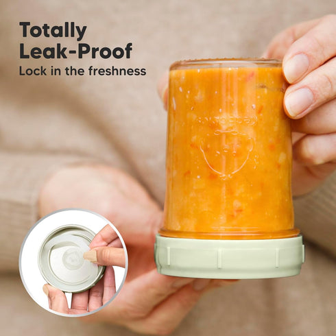 KeaBabies 4pk 8oz & 4pk 4oz Glass Baby Food Containers - Leak-Proof, Microwavable Small Baby Glass Jars with Lids, Baby Food Storage Containers, Baby Snack Containers, BPA-Free Baby Food Jars(Sage)