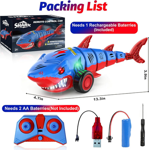 2.4GHz 360 3-6 Laradola Shark RC Toy Car for Kids: Remote Control Vehicle with LED Lights, Spins & All-Terrain Action