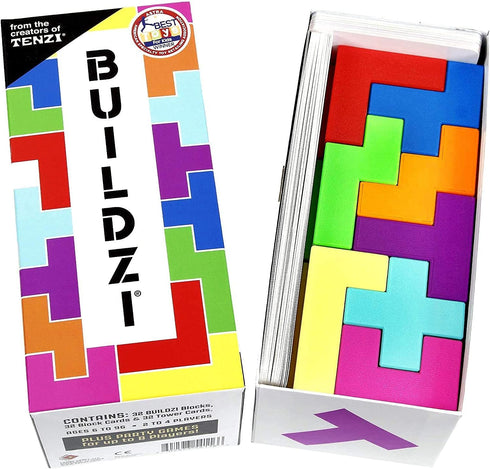 TENZI BUILDZI Fast Stacking Building Block Game for 2 to 4 Players Ages 6 to 96, Perfect for Family Game Night