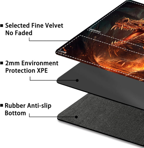 MTG Card Playmat with Magic Zone - Non-Slip Game Play Mat for TCG and RPG Games, 24 x 14 inches