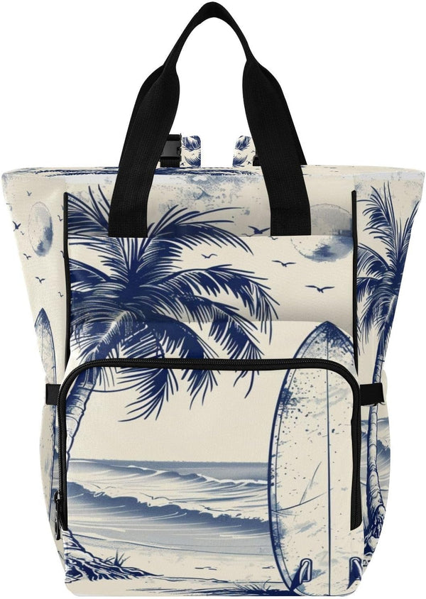 YANENDIE Beach Surfboard Diaper Bag Backpack, Unisex Travel Baby Backpack Diaper Bags with