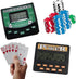 Classic Game Collection Traveling Portable Classic Blackjack 21 Cards & 5 in 1 Poker Electronic