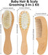 DOYOUWE Set Personalized Baby Hair Brush and Comb for Newborns - Bathing Wooden Comb with Custom Name | Soft Goat