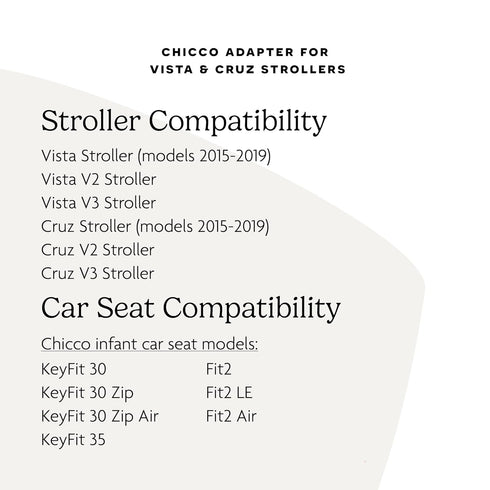 UPPAbaby Car Seat Adapter for Chicco Infant Car Seats, Compatible with Vista and Cruz Strollers, Quick + Secure