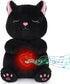 Breathing Stuffed Animal - Black Cat Plush Baby Toy, Soothing Sound Machine