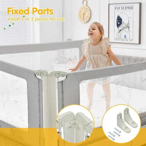 70'' BABY JOY Bed Rails for Toddlers, Extra Long, Height Adjustable Kids Rail Guard w/Double Safety Lock