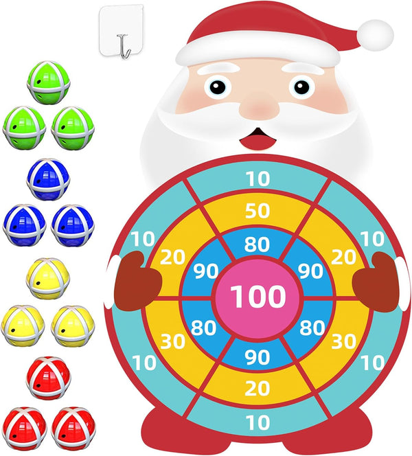 30” Christmas Decorations - Large Santa Claus Dart Board Game for Indoor Outdoor Parties