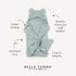 Set Bella Tunno Baby Bath Towel and Wash Mitt Soft Absorbent Hooded Towels and Mitt-Style Baby Washcloths, Oeko-TEX