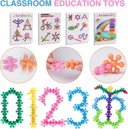NEOACT 200PCS Building Blocks, Educational Interlocking Plastic Connect Block Toys for Preschool Kids Aged 3+