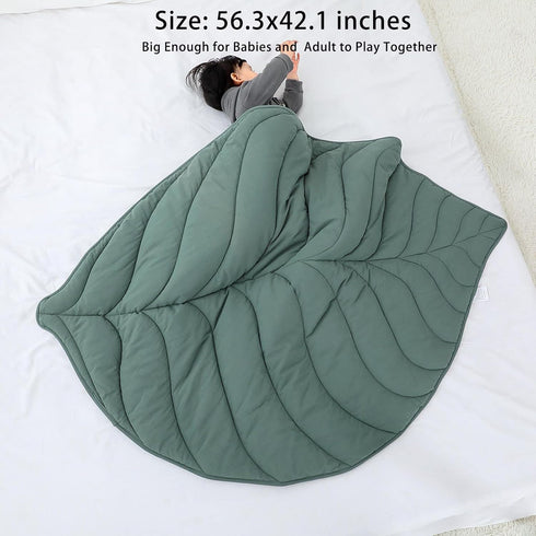 56x43-Inch Tummy Letalong Leaf Nursery Rug, Machine Washable Baby Play Mat for Nursery Decor, Floor Mat for Baby Gifts