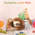 Tezituor Sloth Plush Toy Set of 5, Mommy Sloth Stuffed Animal with 4 Plush Sloth Babies, Gifts for Kids Age 3-9