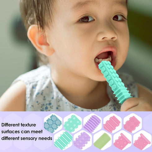 ERKOON 5 Pack Sensory Chew Toys for Autistic Children, Silicone Chewy Tubes for Autism, ADHD, SPD